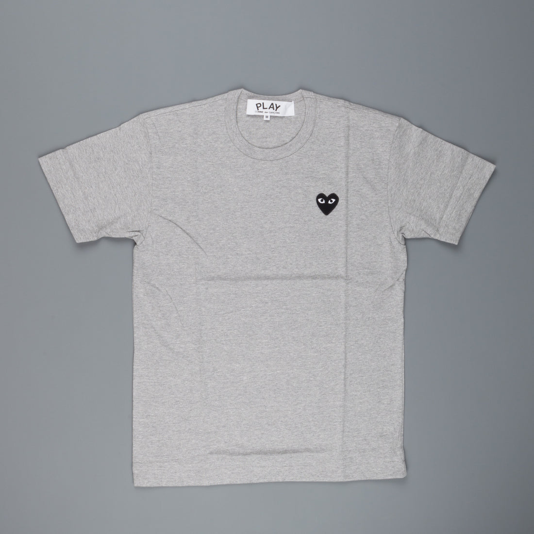 t shirt grey melange black heart ...